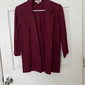 Mid length maroon suite jack from charlotte Ruis, NWT